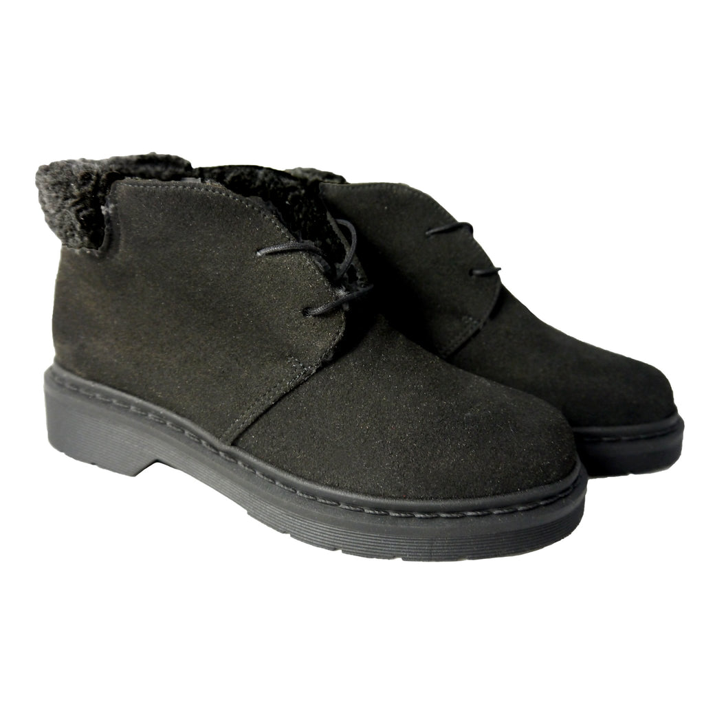 ANNIE derby microfibra nera con dettaglio pelo bioceramica pet riciclato veganshoes