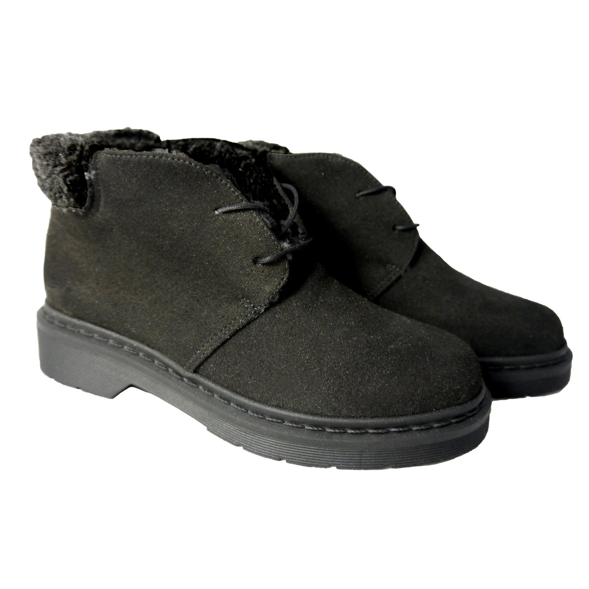 ANNIE derby microfibra nera con dettaglio pelo bioceramica pet riciclato veganshoes
