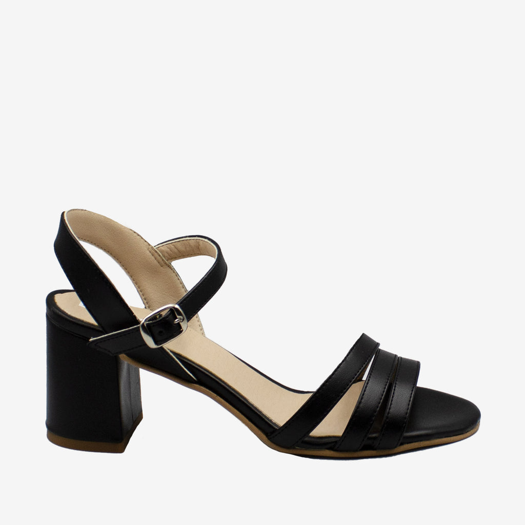 BETH sandalo con tacco - APPLESKIN - Nero - veganshoes