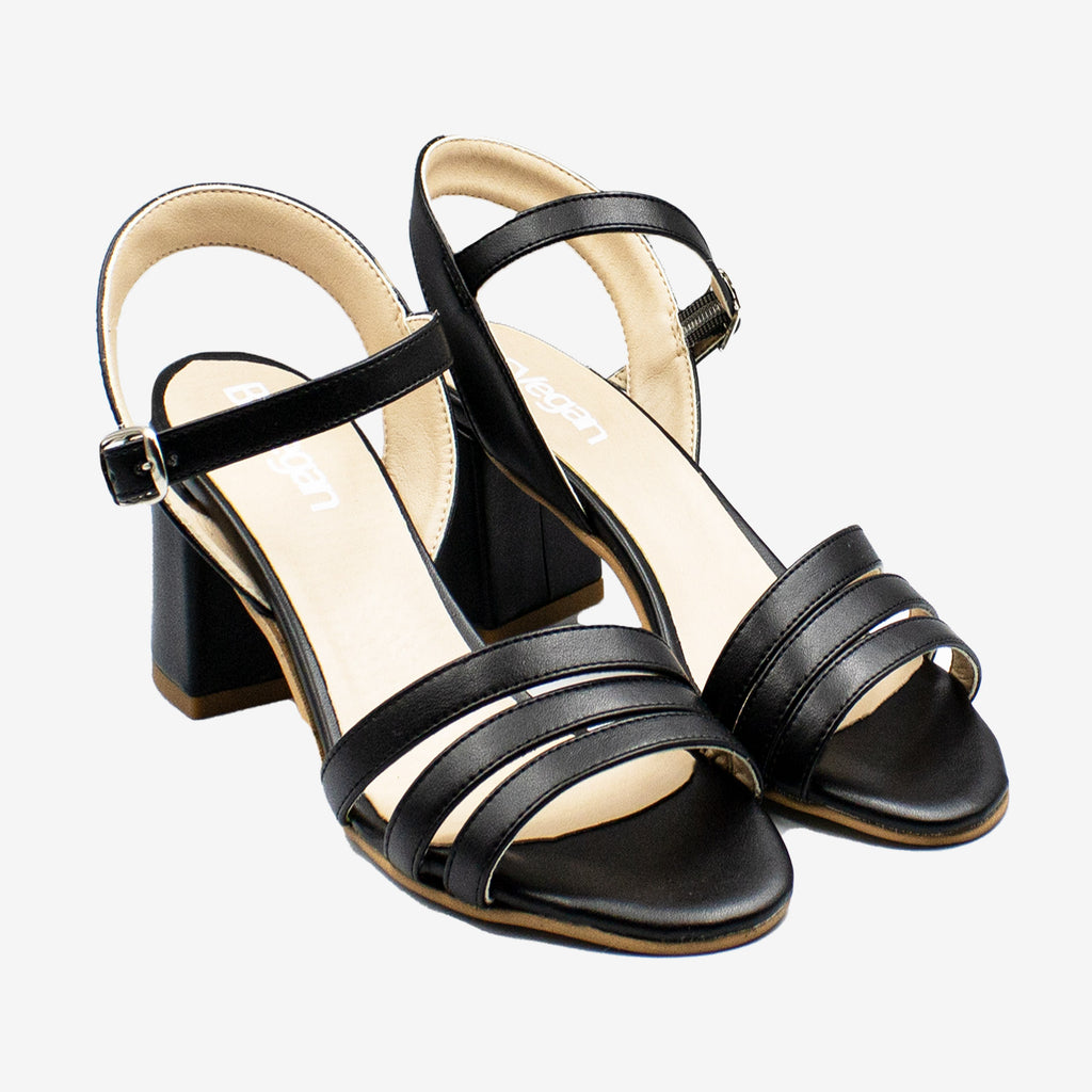 BETH sandalo con tacco - APPLESKIN - Nero - veganshoes