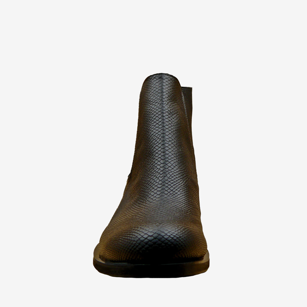 CLARA stivaletto chelsea pelle mela nera impermeabile - veganshoes