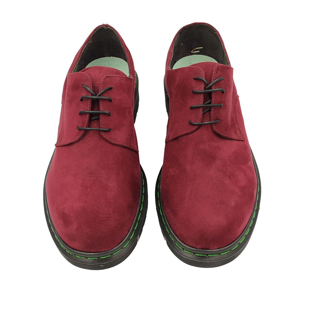 DR LOW derby - pet riciclato scamosciato bordeaux - veganshoes