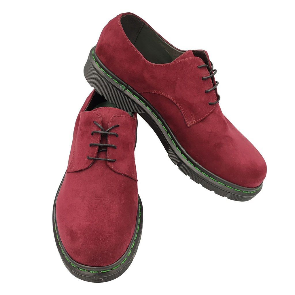 DR LOW derby - pet riciclato scamosciato bordeaux - veganshoes
