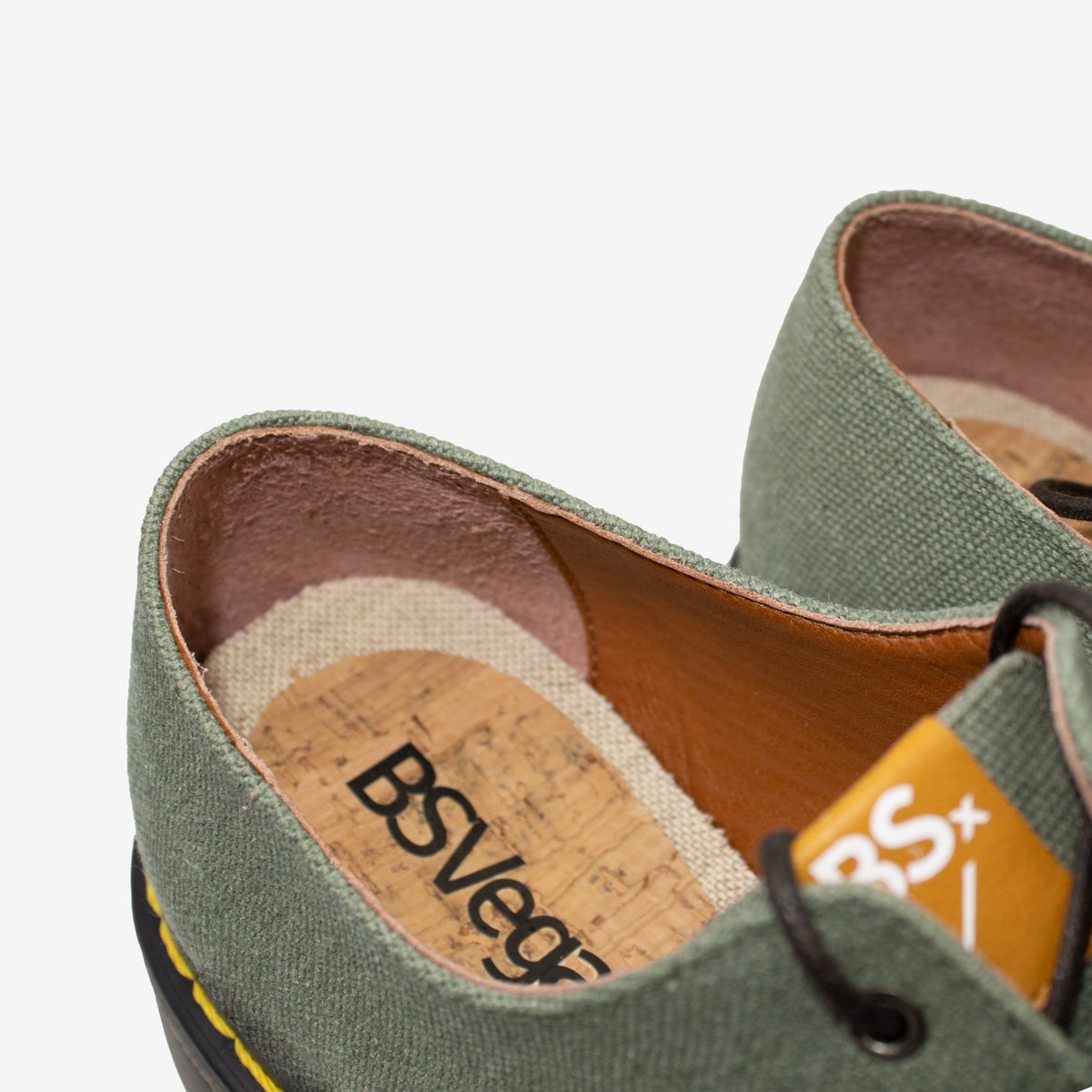 DR LOW derby - canapa verde - veganshoes