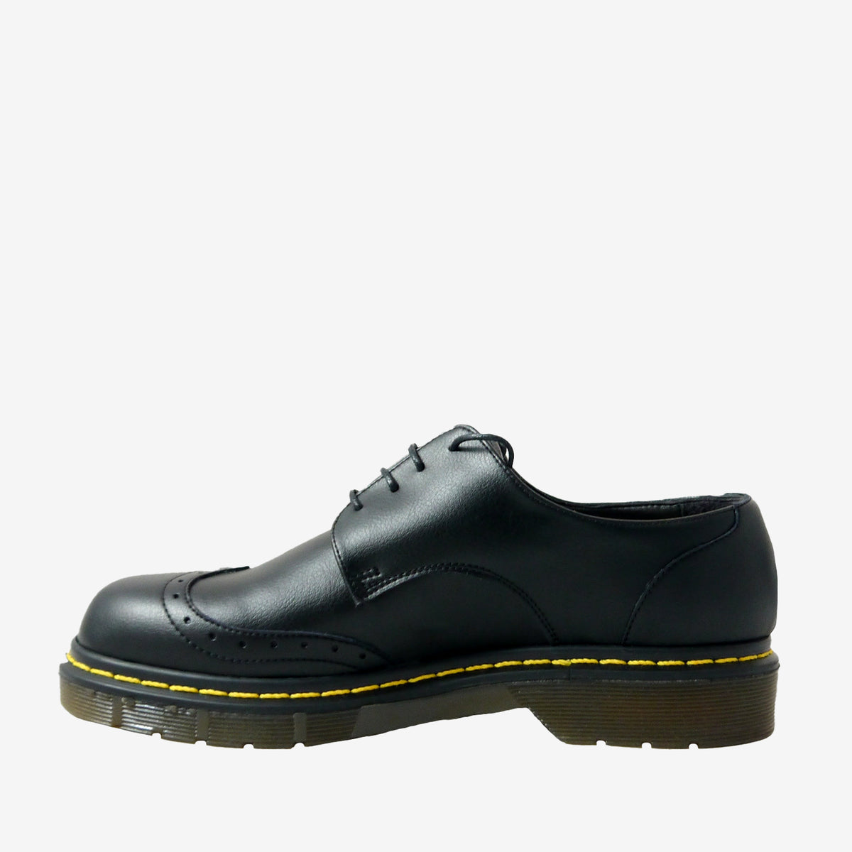 DR LOW Brogue derby - microfibra nera - veganshoes
