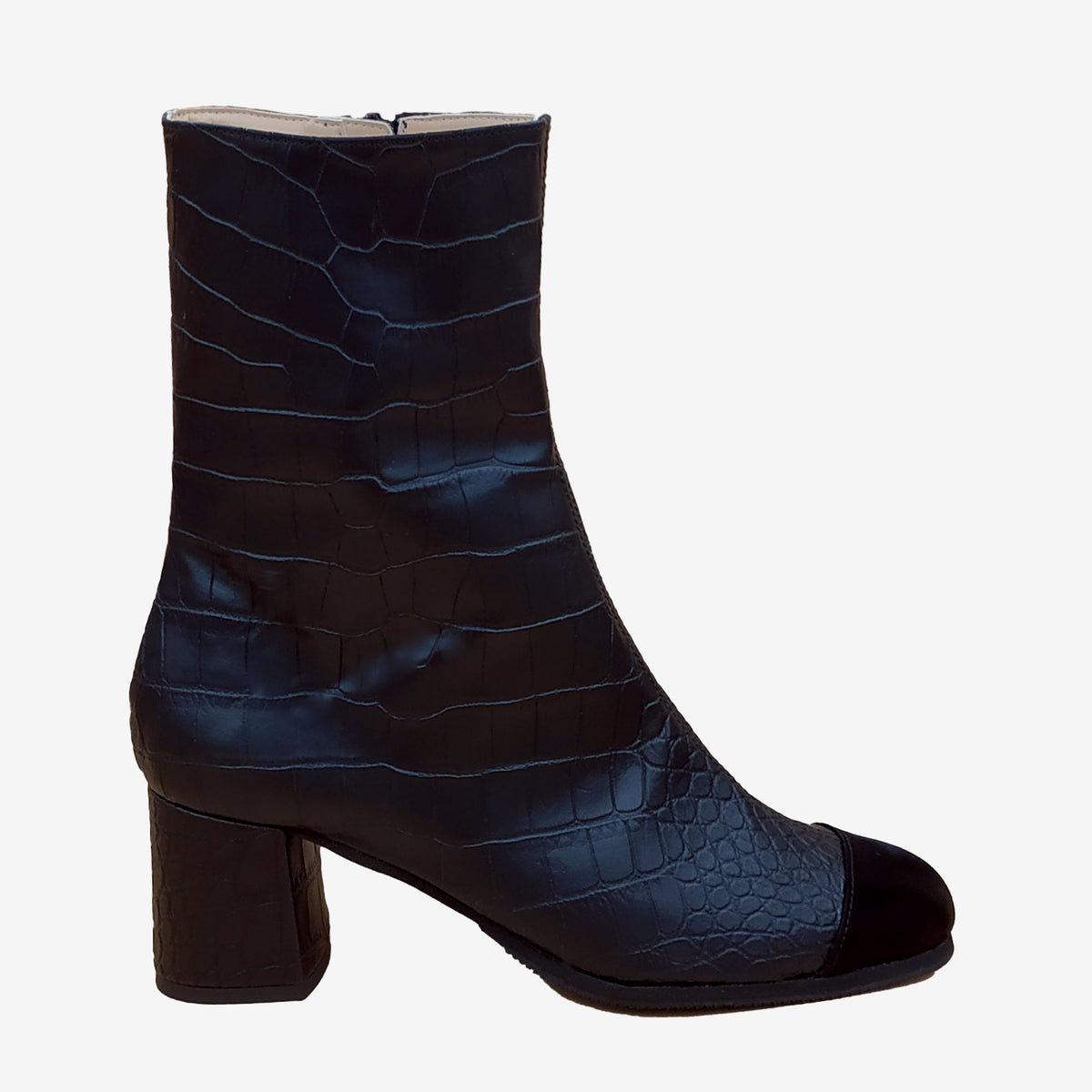 ELODIE stivaletto - pelle mela nero impermeabile - Veganshoes