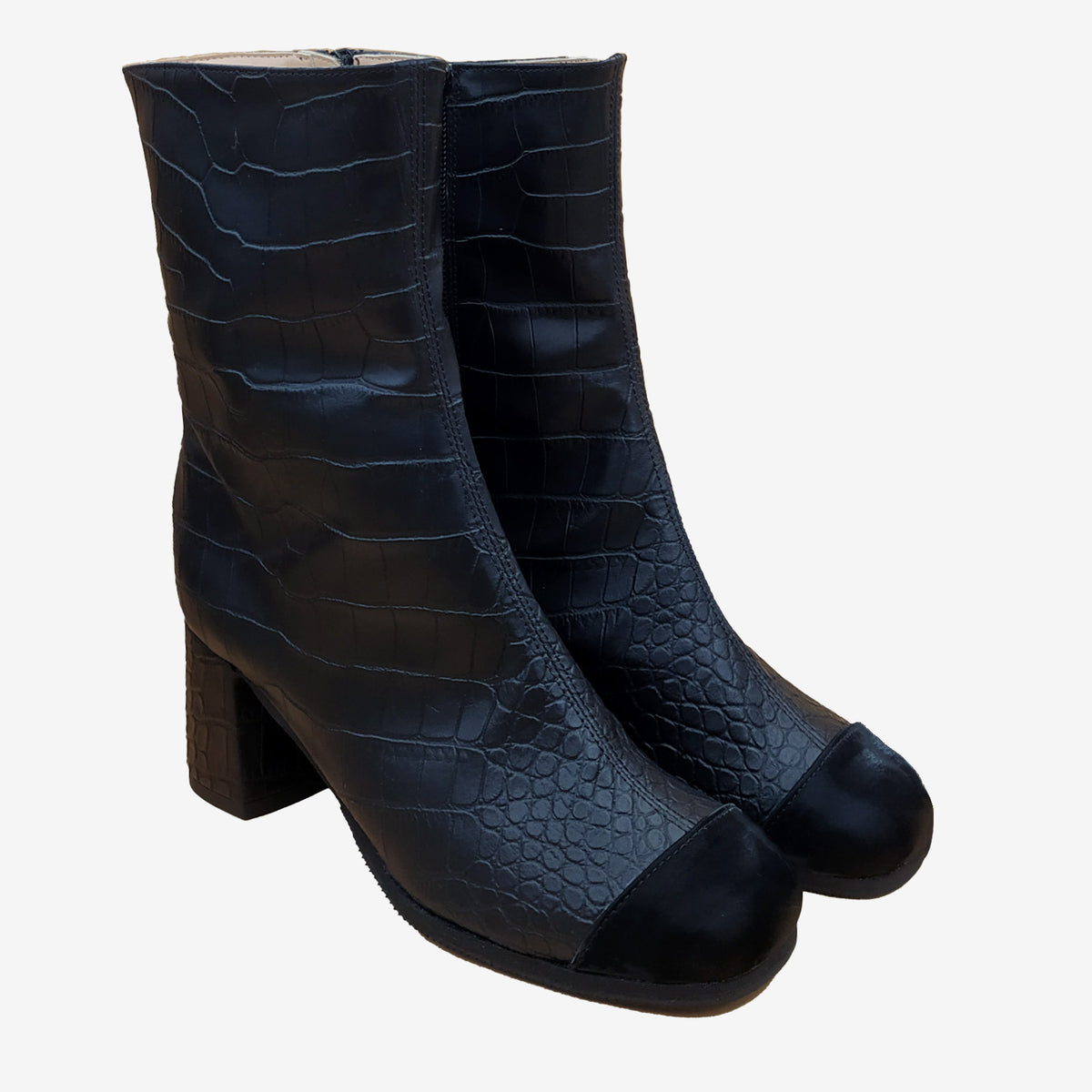 ELODIE stivaletto - pelle mela nero impermeabile - Veganshoes