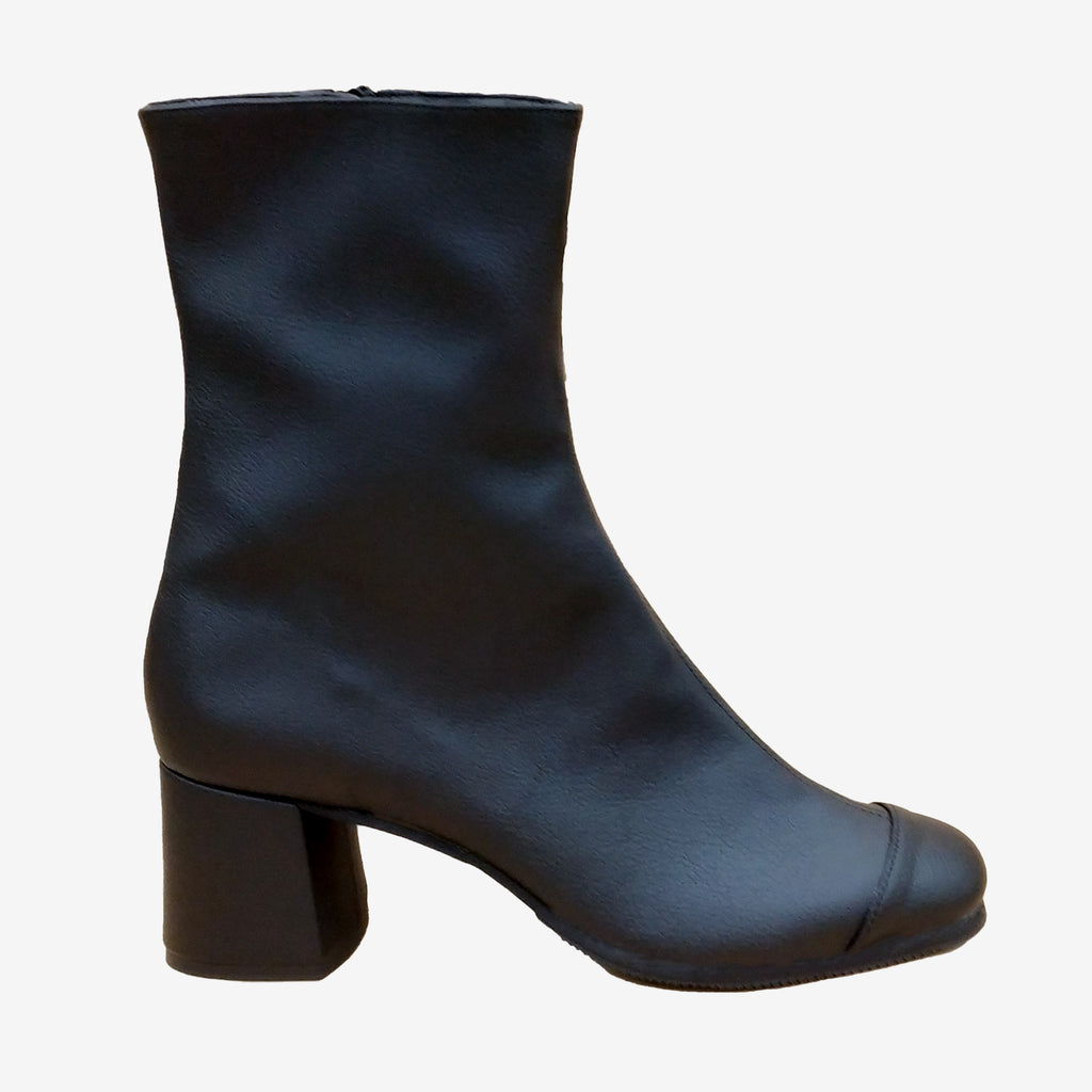 ELODIE stivaletto - pelle cactus nero impermeabile - Veganshoes