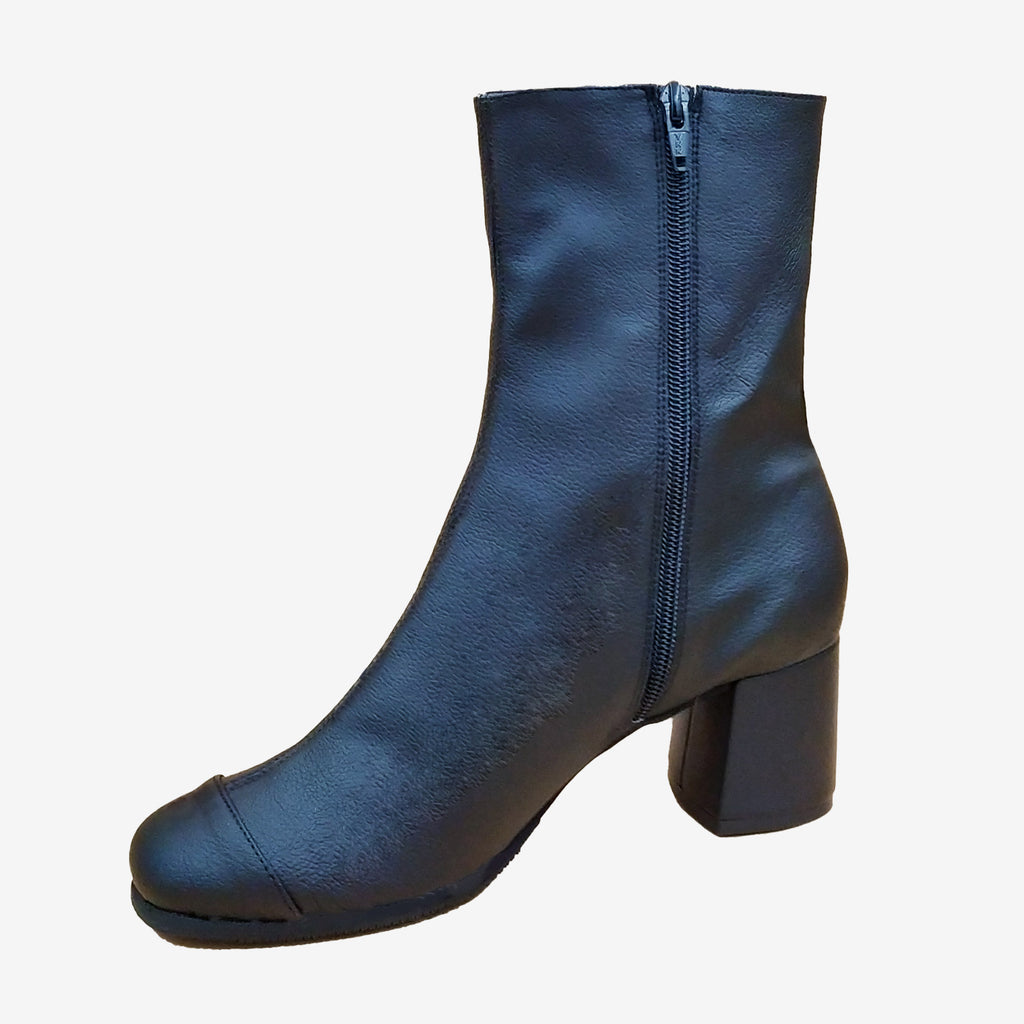 ELODIE stivaletto - pelle cactus nero impermeabile - Veganshoes