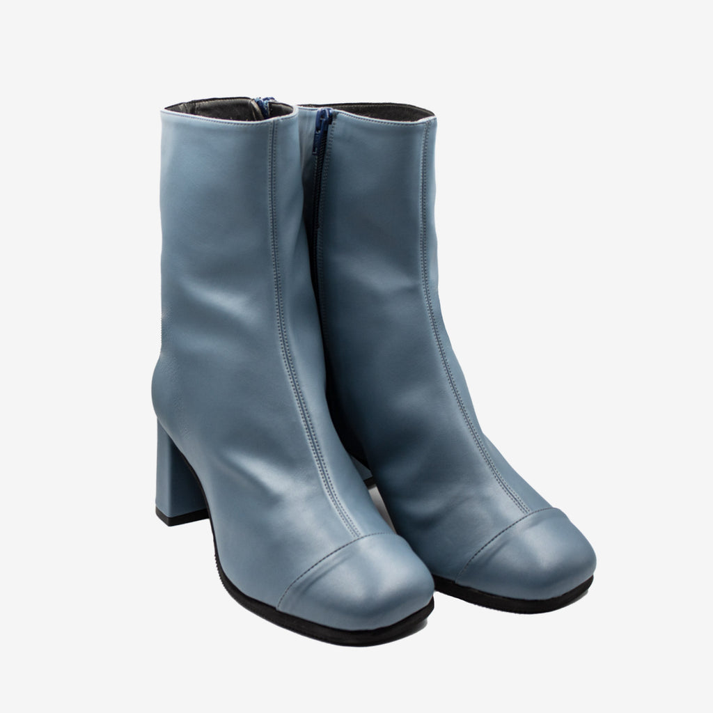 ELODIE stivaletto pelle mais biopolioli azzurro impermeabile - Veganshoes
