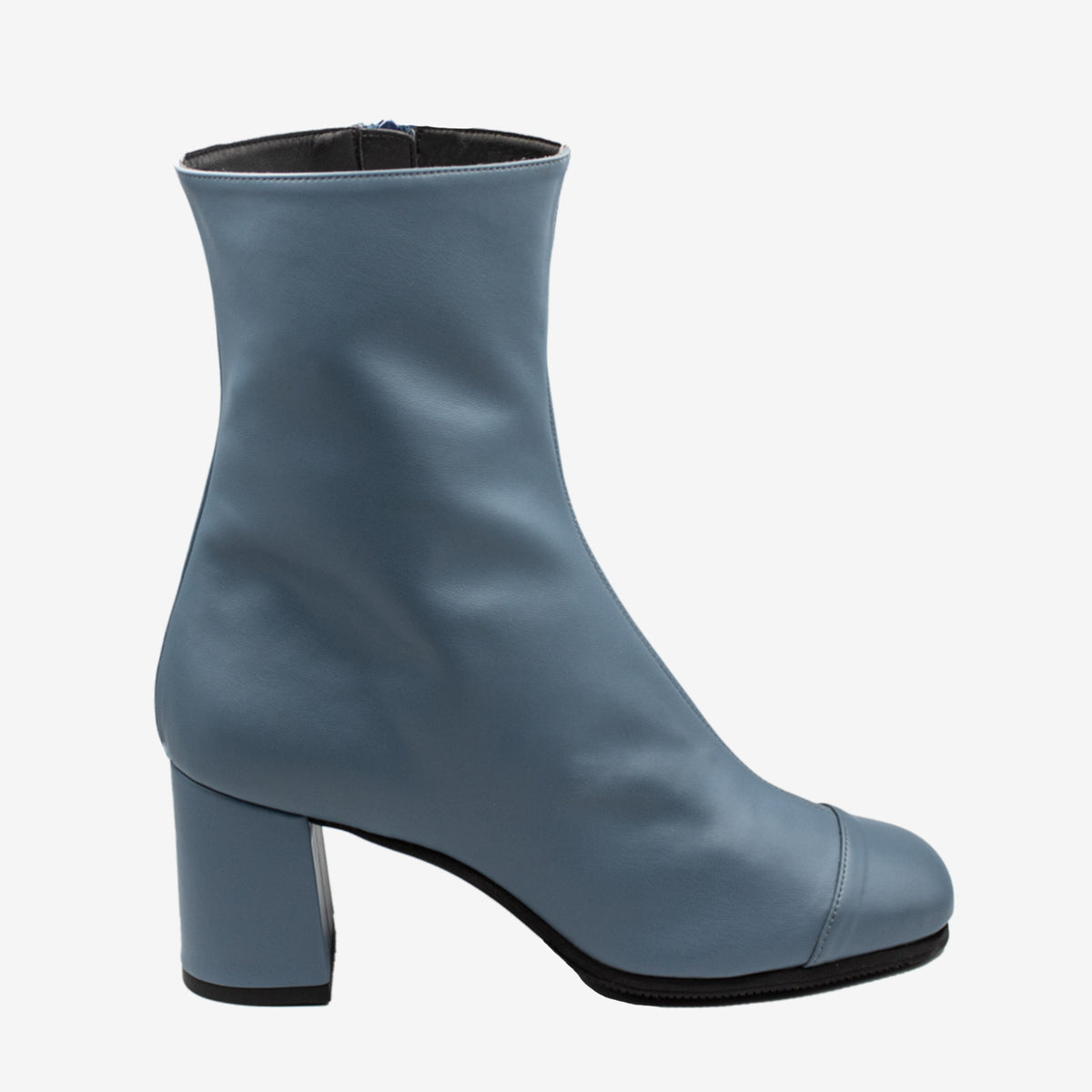 ELODIE stivaletto pelle mais biopolioli azzurro impermeabile - Veganshoes