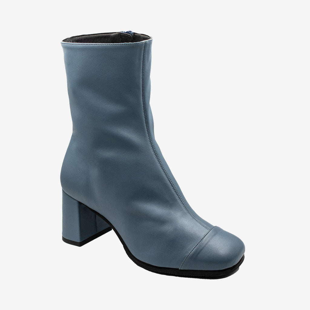 ELODIE stivaletto pelle mais biopolioli azzurro impermeabile - Veganshoes