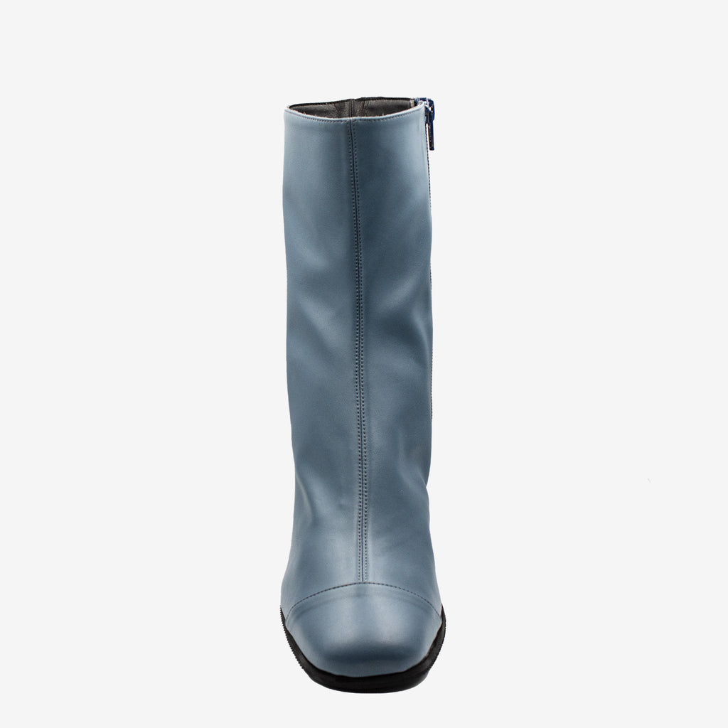 ELODIE stivaletto pelle mais biopolioli azzurro impermeabile - Veganshoes