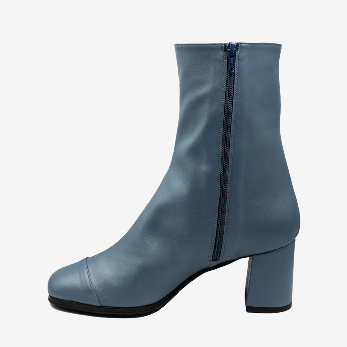 ELODIE stivaletto pelle mais biopolioli azzurro impermeabile - Veganshoes