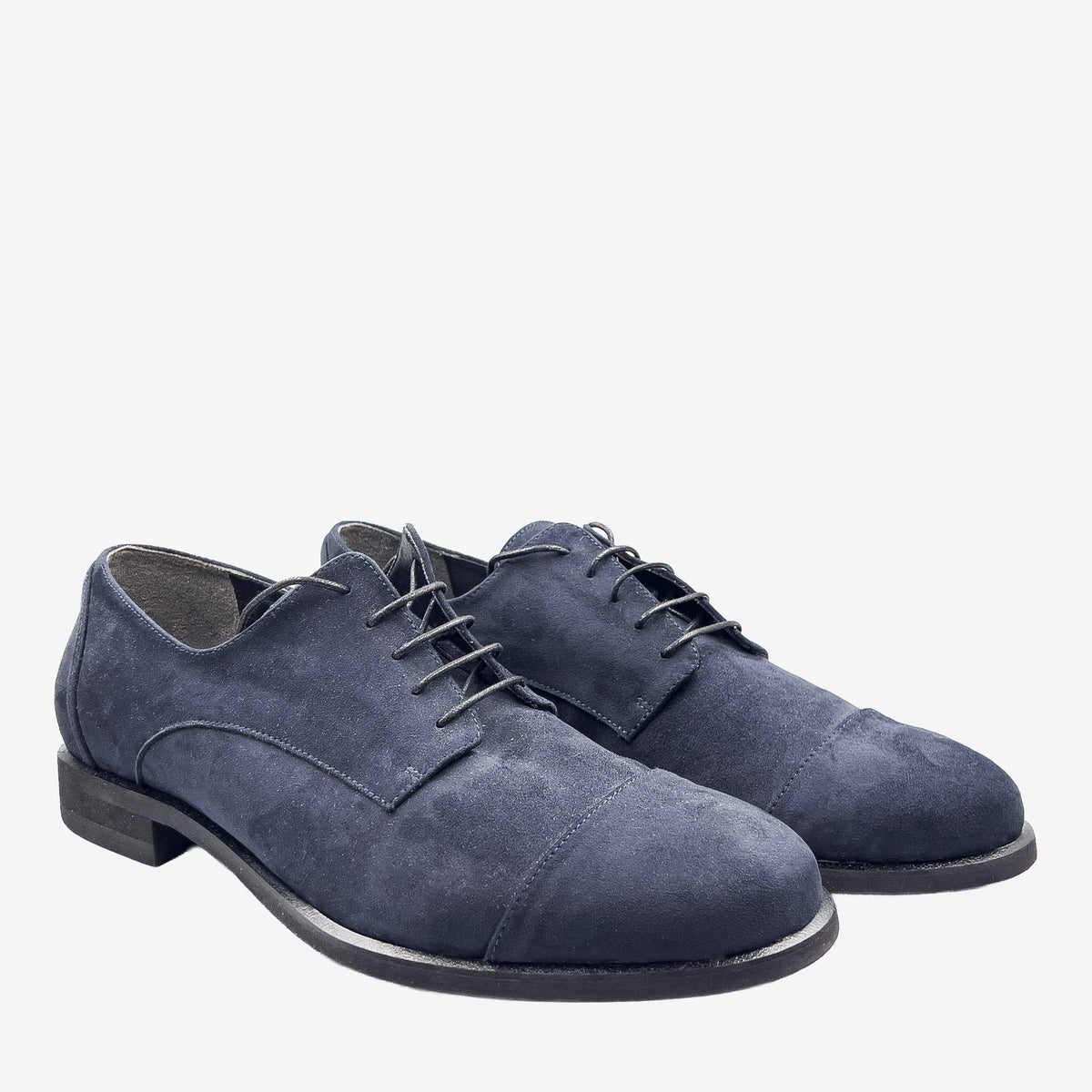 FORD Derby - RPet scamosciato blu - veganshoes