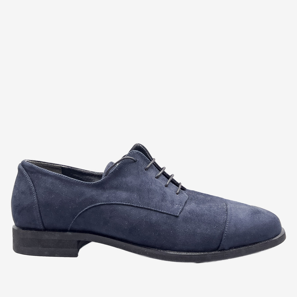FORD Derby - RPet scamosciato blu - veganshoes