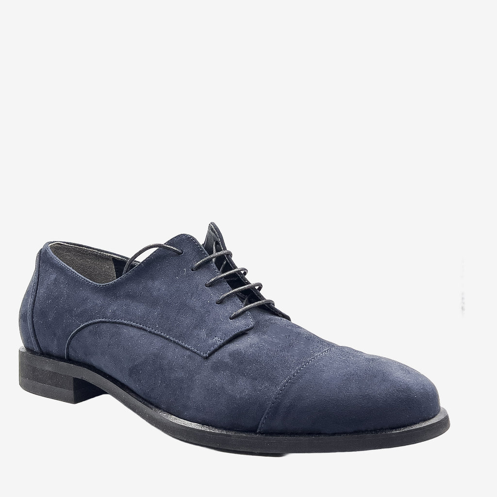 FORD Derby - RPet scamosciato blu - veganshoes