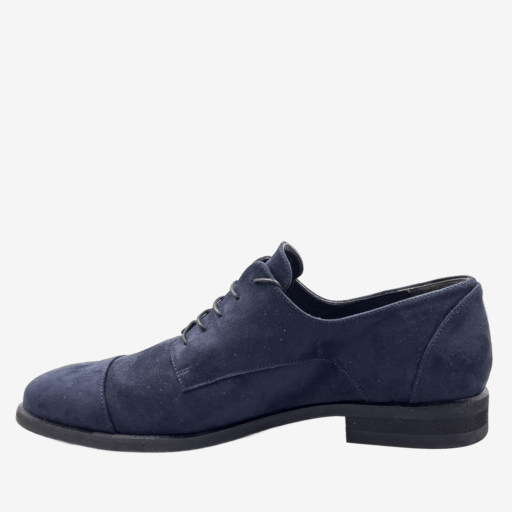 FORD Derby - RPet scamosciato blu - veganshoes