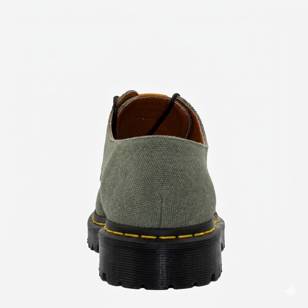 DR LOW derby - canapa verde - veganshoes