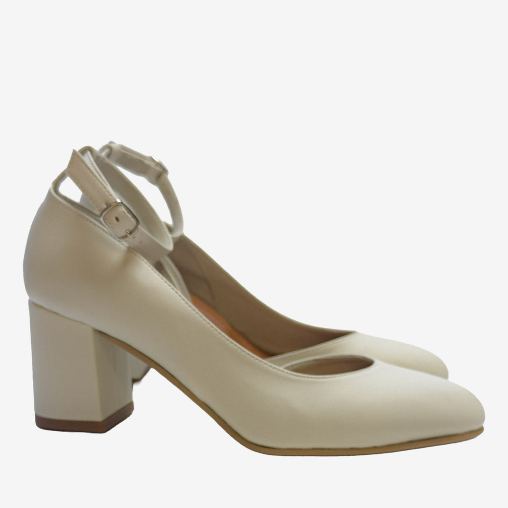 Décolleté da sposa artigianali Johani con tacco largo 60 mm