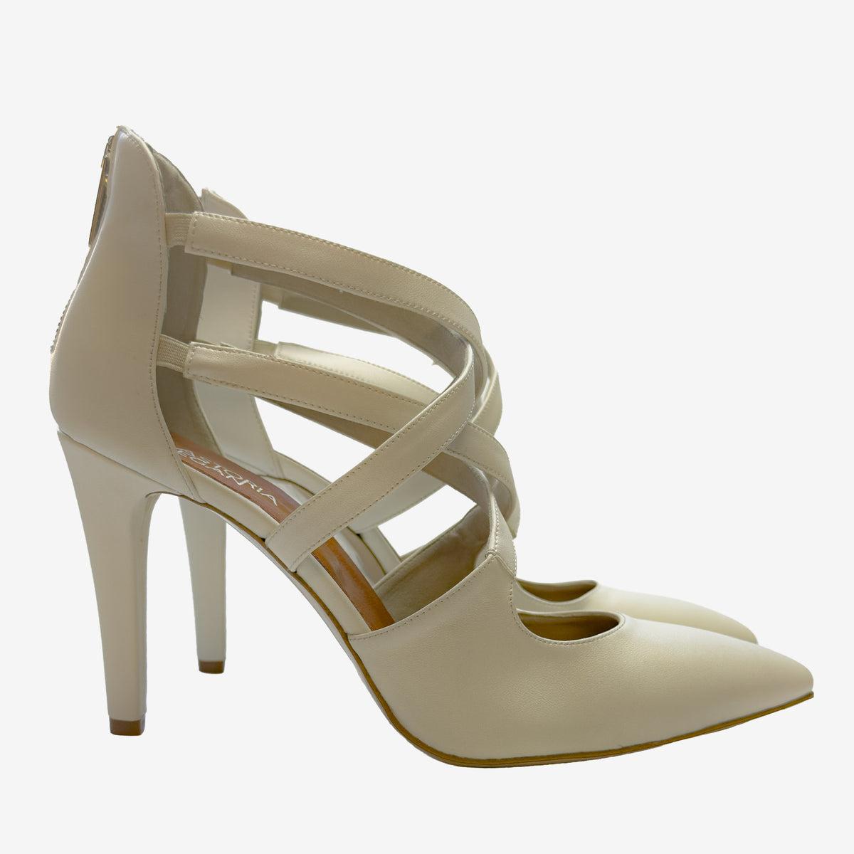 Décolleté da sposa vegan Luisa in biopolioli avorio con tacco 90 mm