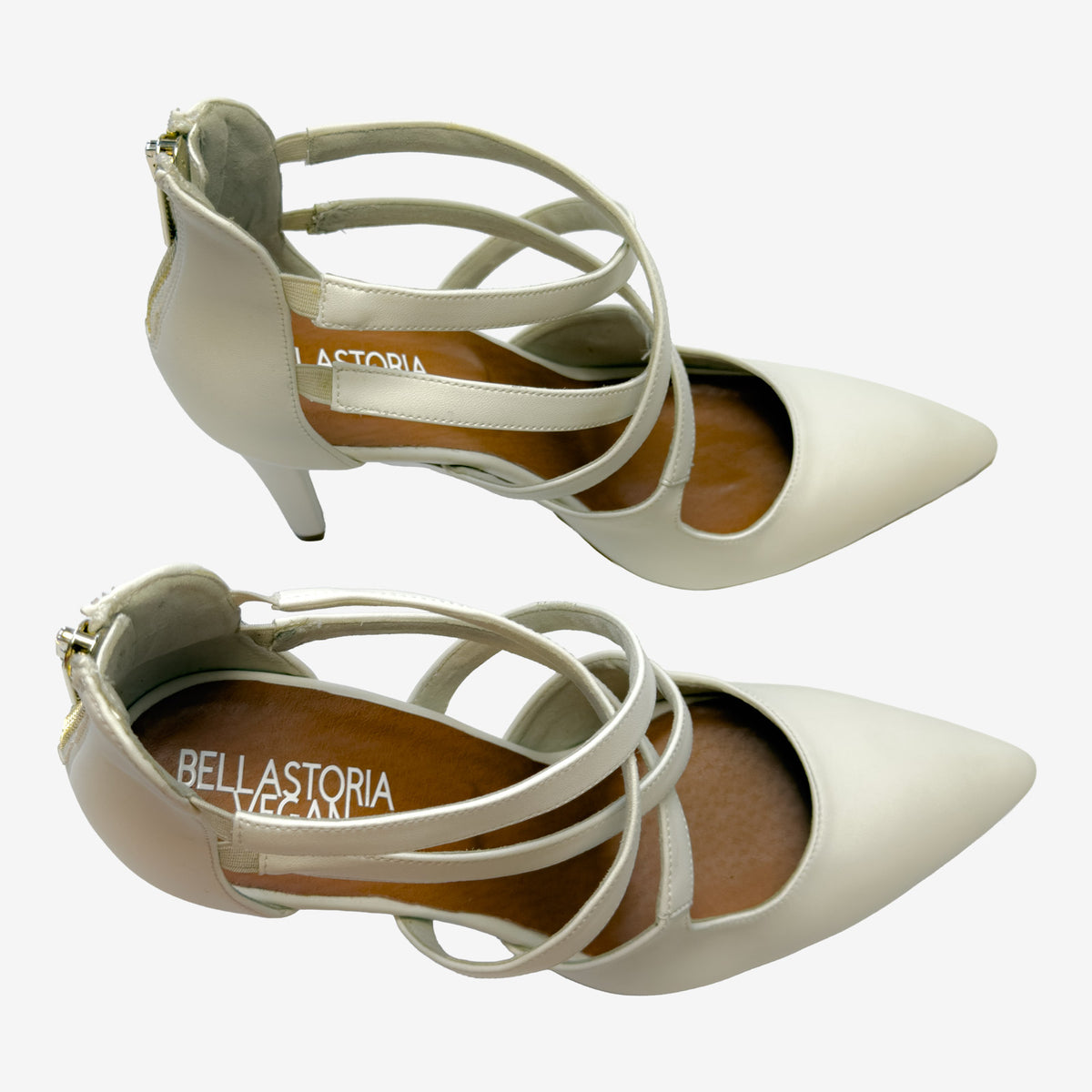 Scarpe da sposa Luisa con tacco sottile e zip posteriore