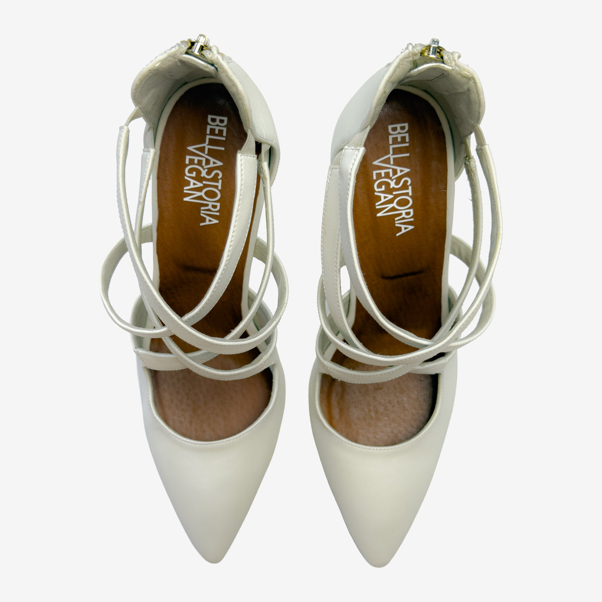 Scarpe da sposa avorio Luisa con cinturini sul collo del piede