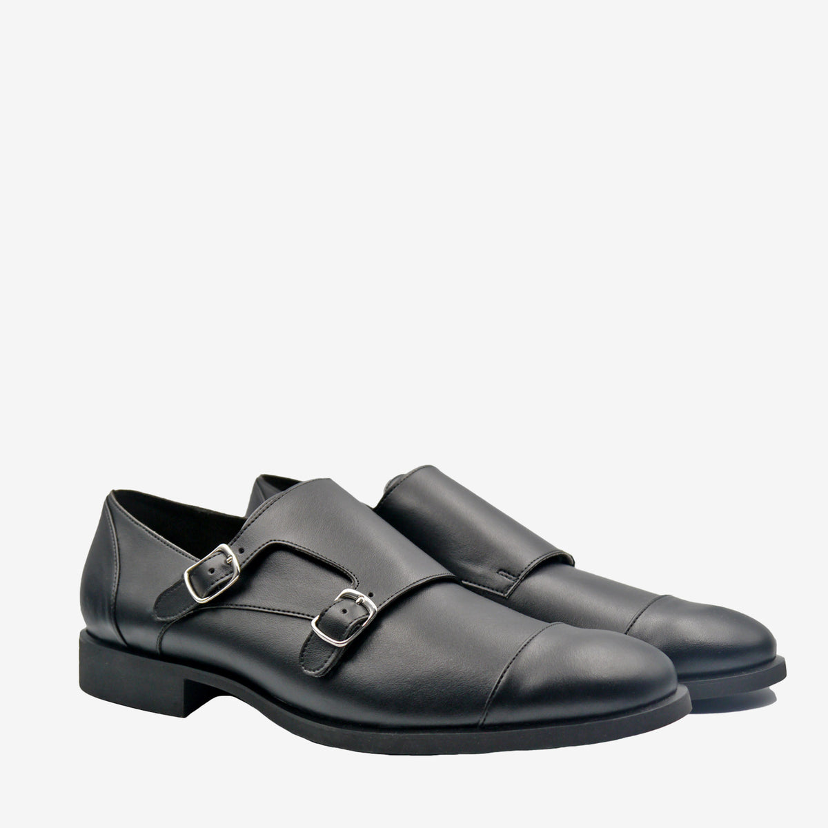 MONK Mocassino doppia fibbia - Pelle Mela Nero