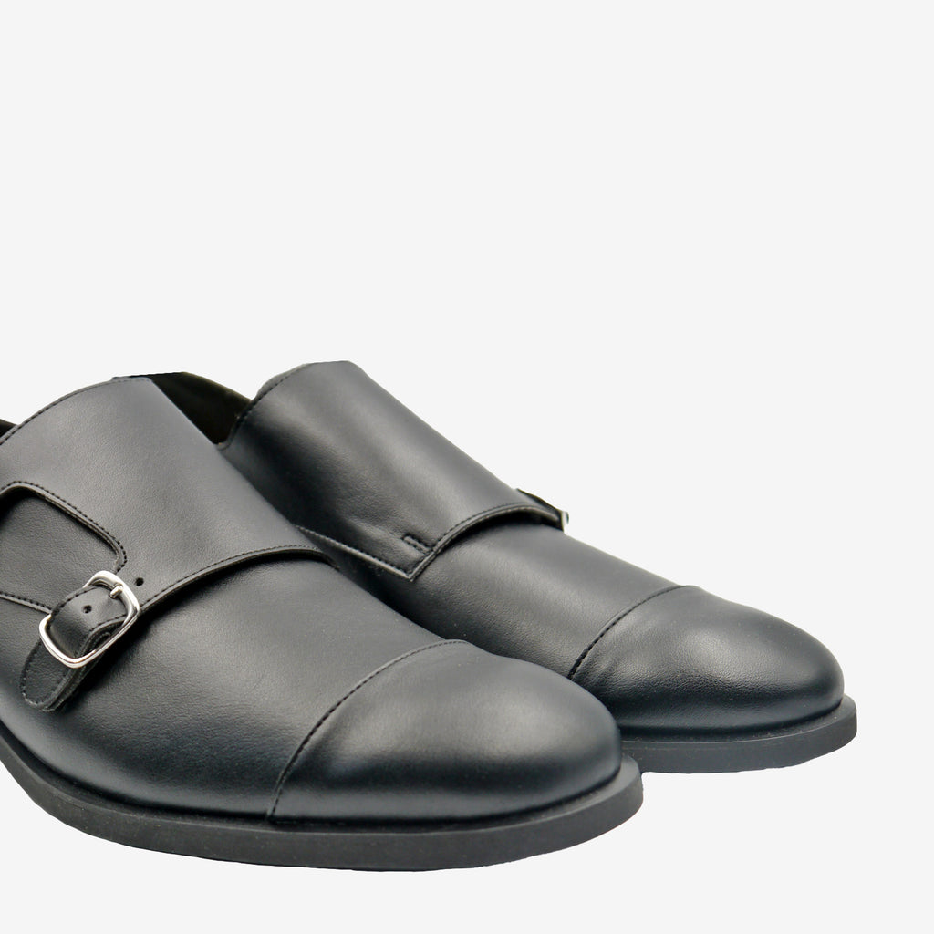 MONK Mocassino doppia fibbia - Pelle Mela Nero