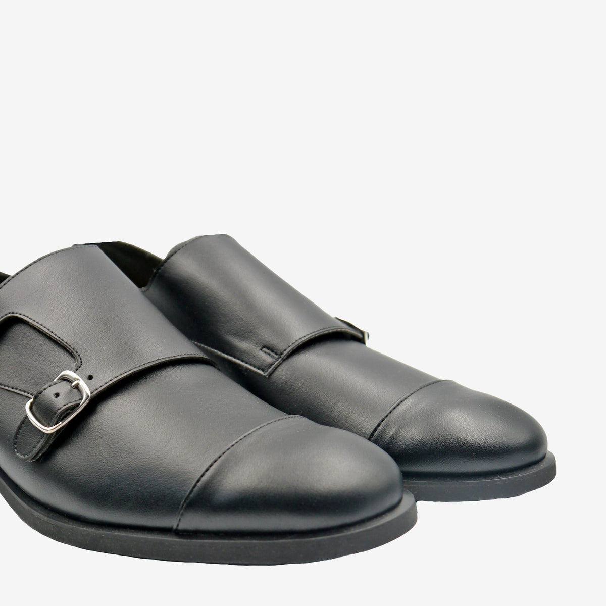 MONK Mocassino doppia fibbia - Pelle Mela Nero