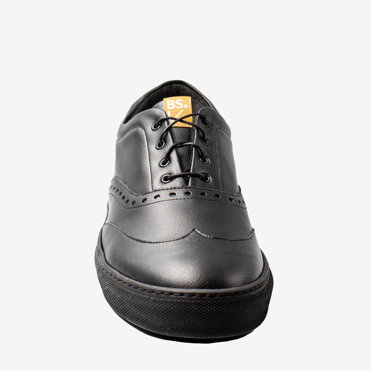 RICKY sneakers brogue - microfibra nera- veganshoes