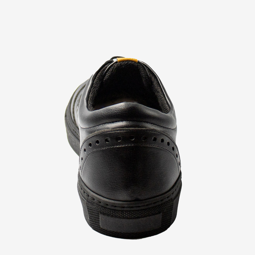 RICKY sneakers brogue - microfibra nera- veganshoes