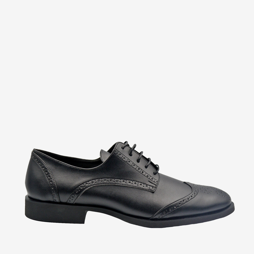 ROYAL Derby brogue - Pelle Mela Nero - veganshoes