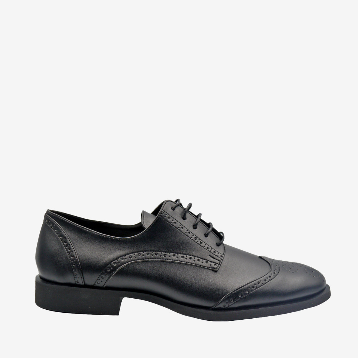 ROYAL Derby brogue - Pelle Mela Nero - veganshoes