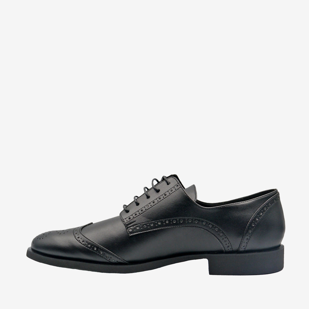 ROYAL Derby brogue - Pelle Mela Nero - veganshoes