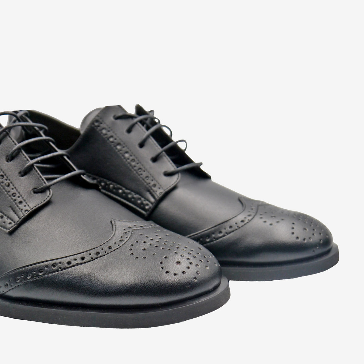 ROYAL Derby brogue - Pelle Mela Nero - veganshoes
