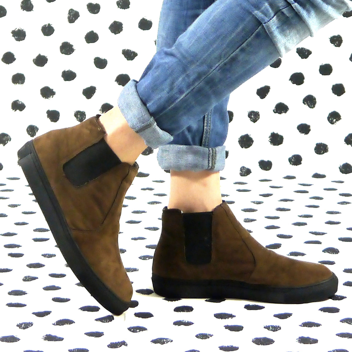 BETTY chelsea sneakers pet riciclato marrone elastico veganshoes