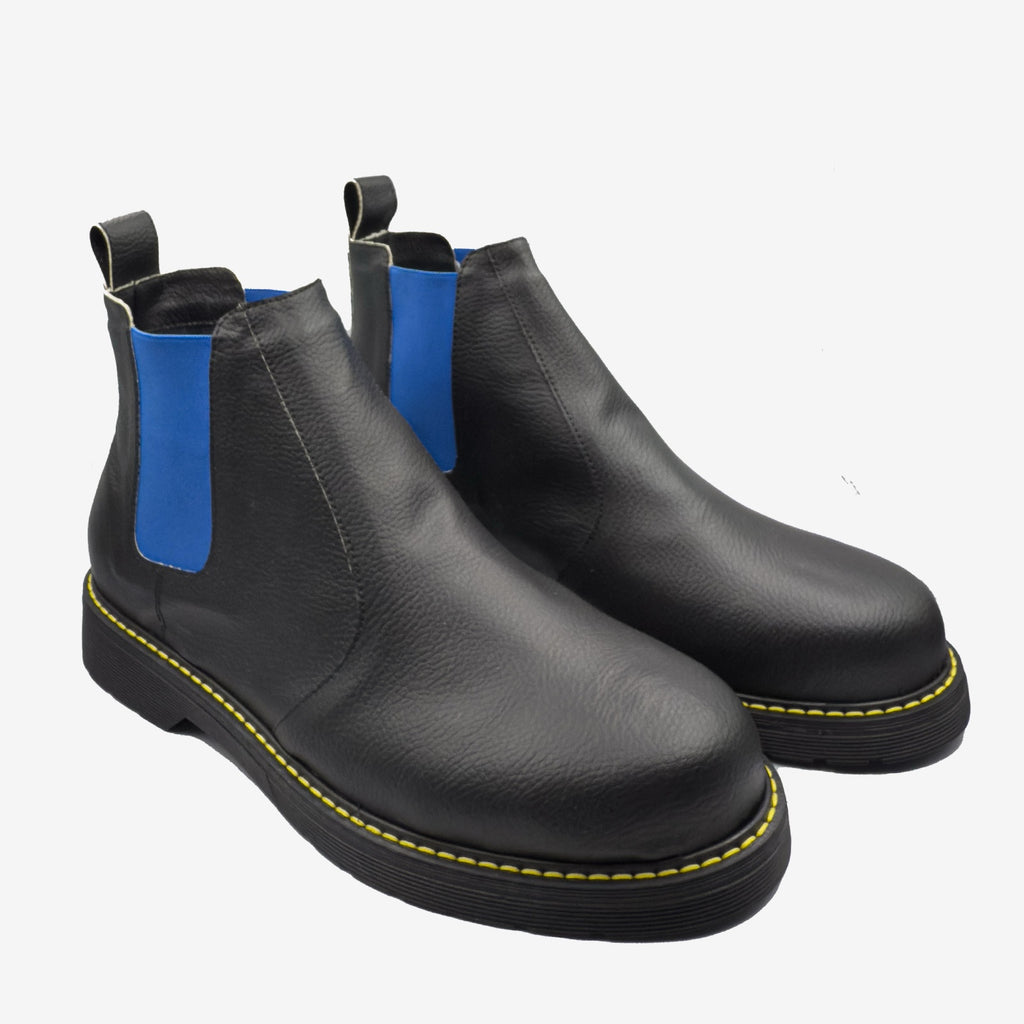 DR BERRY - tronchetto con elastico blu - in arancia - veganshoes