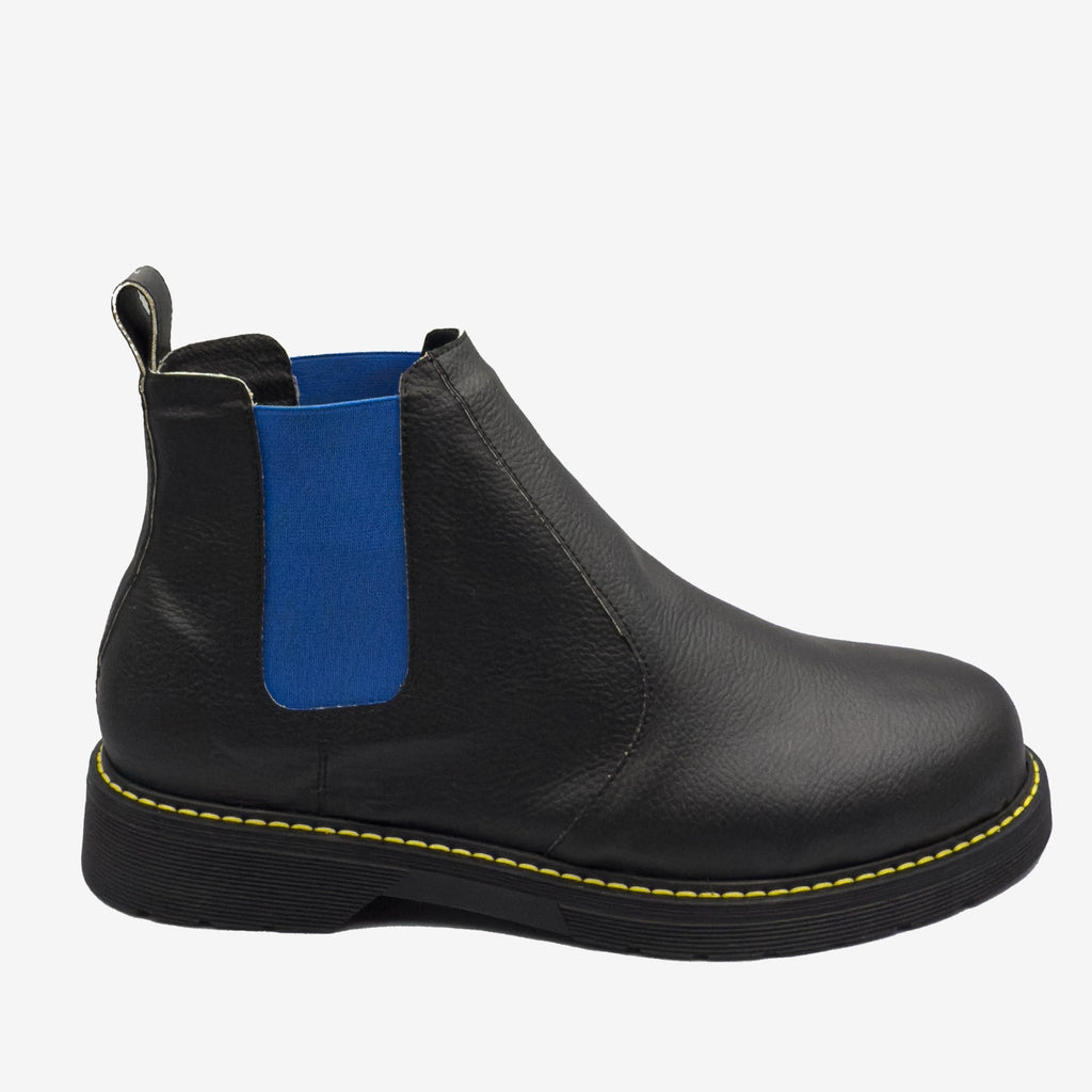 DR BERRY - tronchetto con elastico blu - in arancia - veganshoes