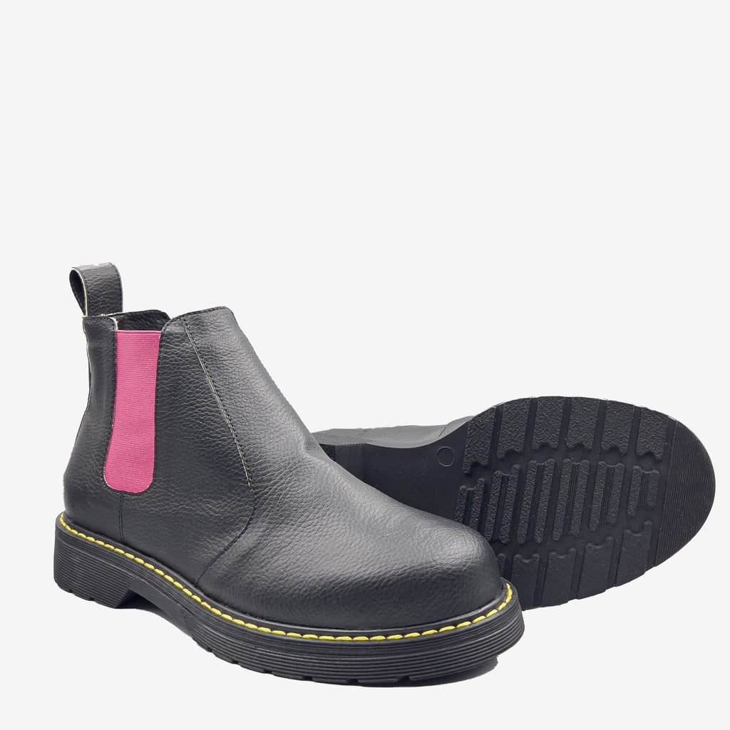 DR BERRY - tronchetto con elastico fuxia - in arancia - veganshoes