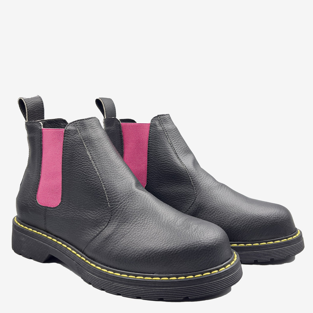DR BERRY - tronchetto con elastico fuxia - in arancia - veganshoes