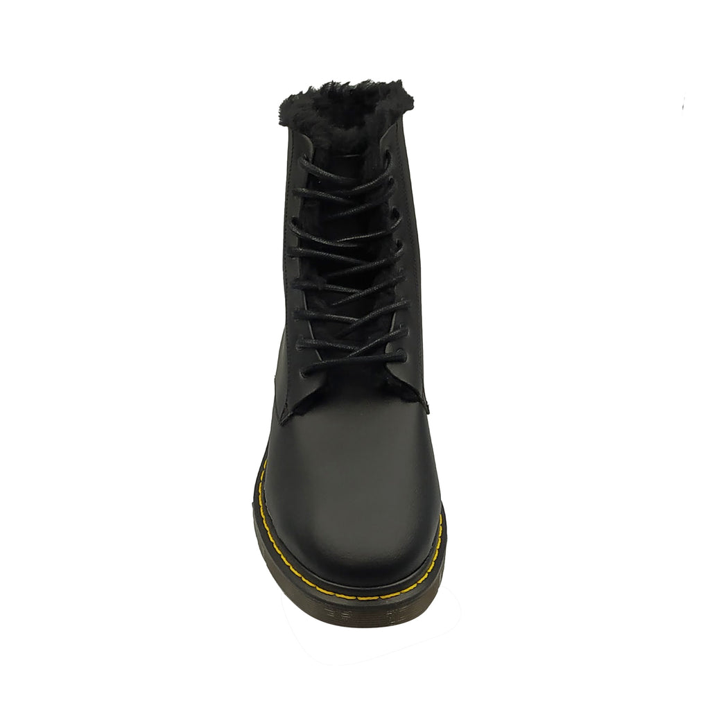 DOCTOR micro nera fodera pelosa in PET riciclato anfibio veganshoes