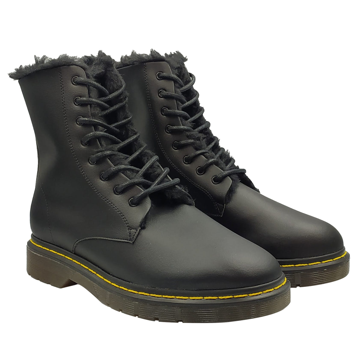 DOCTOR micro nera fodera pelosa in PET riciclato anfibio veganshoes