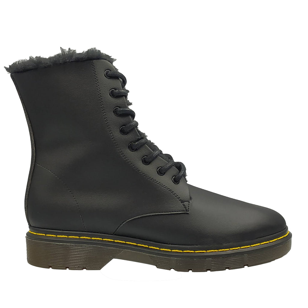 DOCTOR micro nera fodera pelosa in PET riciclato anfibio veganshoes
