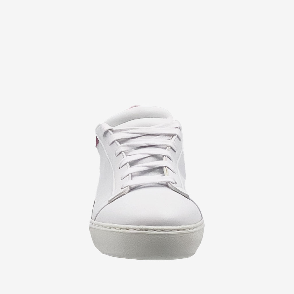 Sneakers Mila - Microfibra Ecologica bianca e Ohoskin Fuxia