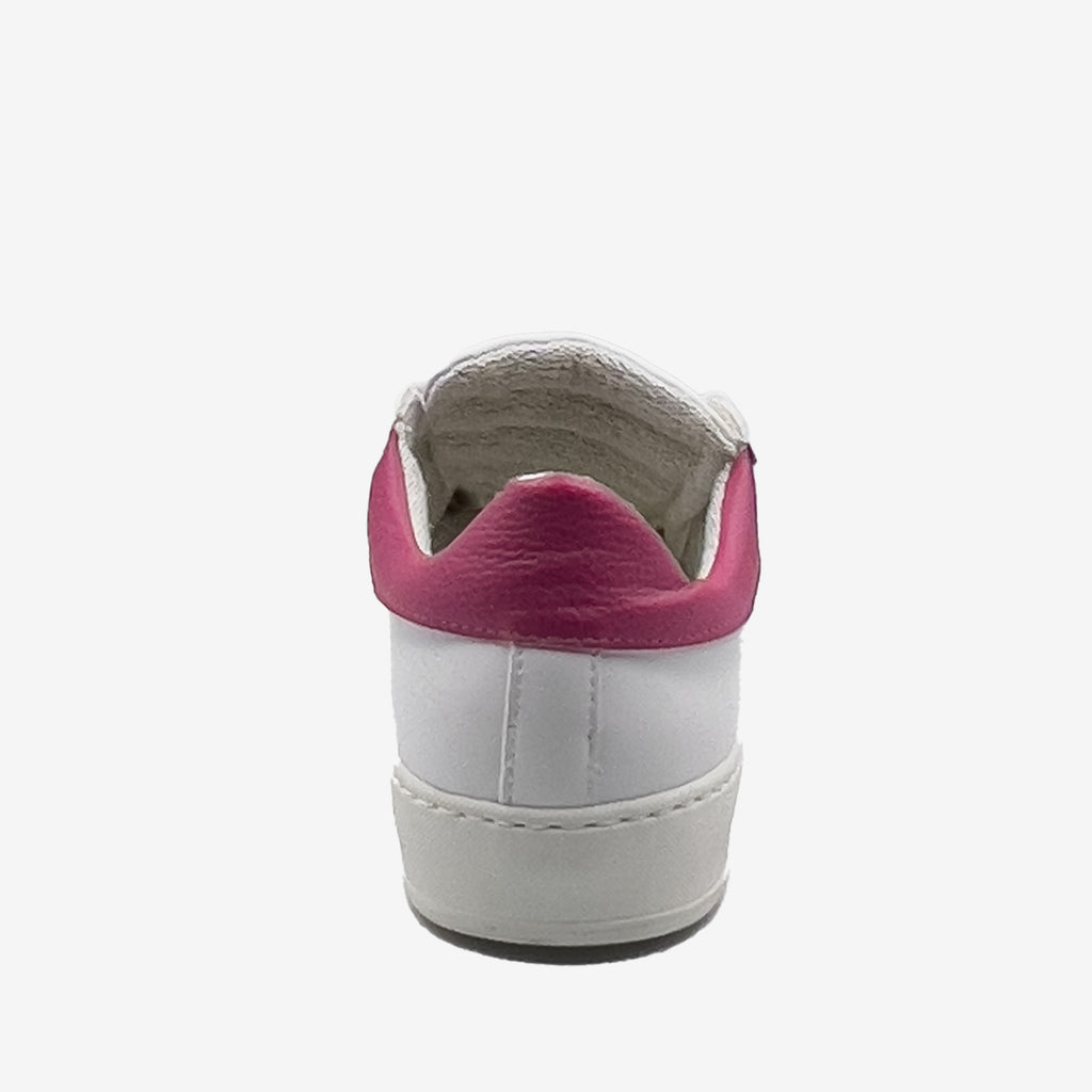 Sneakers Mila - Microfibra Ecologica bianca e Ohoskin Fuxia