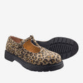 DR POLLINA - MARY JANE T-BAR- Leopardato Pet riciclato - veganshoes