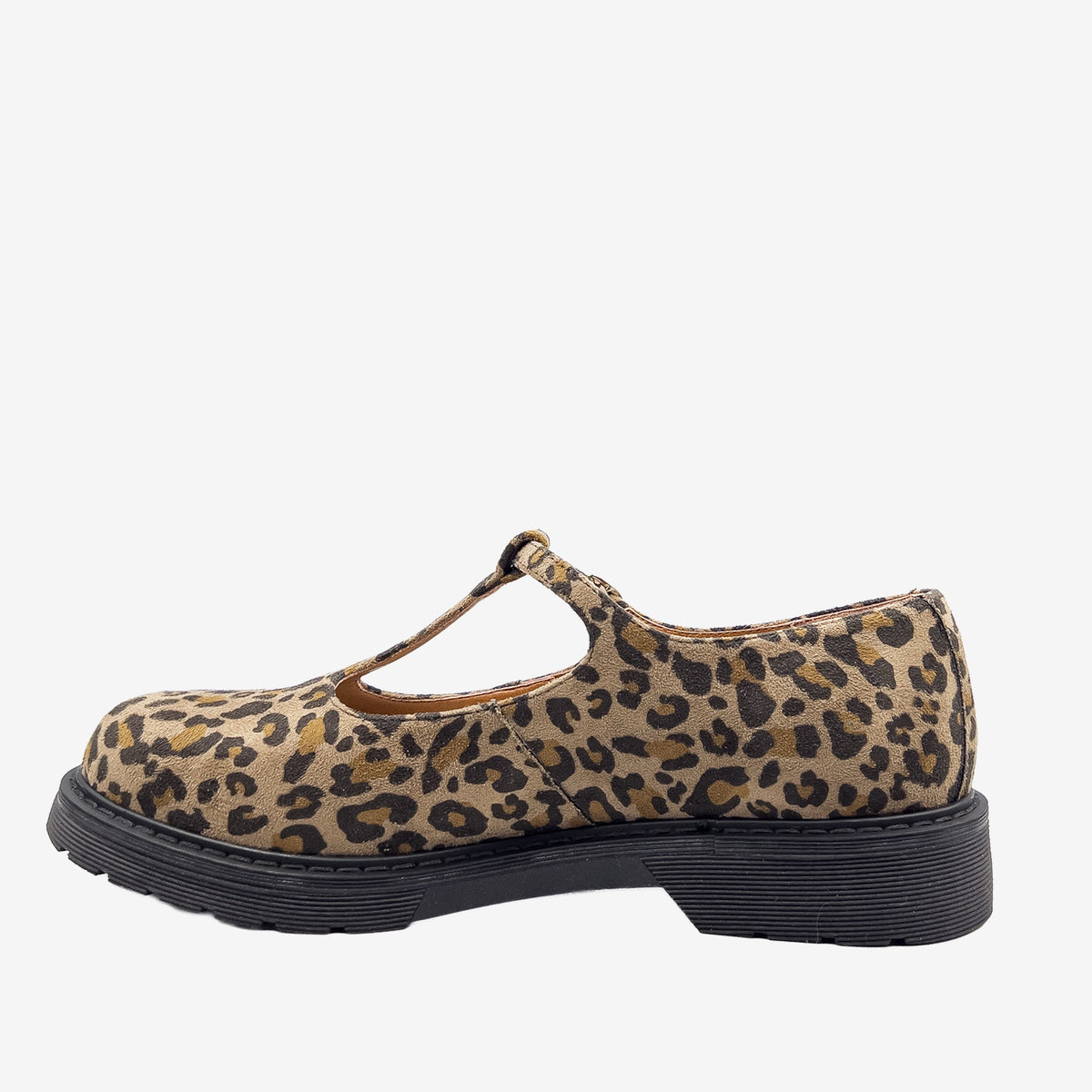 DR POLLINA - MARY JANE T-BAR- Leopardato Pet riciclato - veganshoes