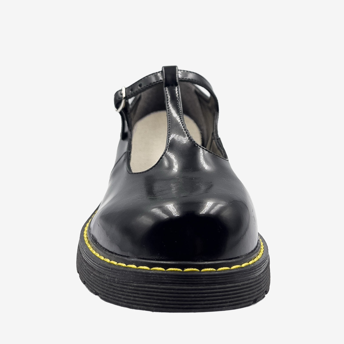 DR POLLINA - MARY JANE T-BAR- in Fungo nero - veganshoes